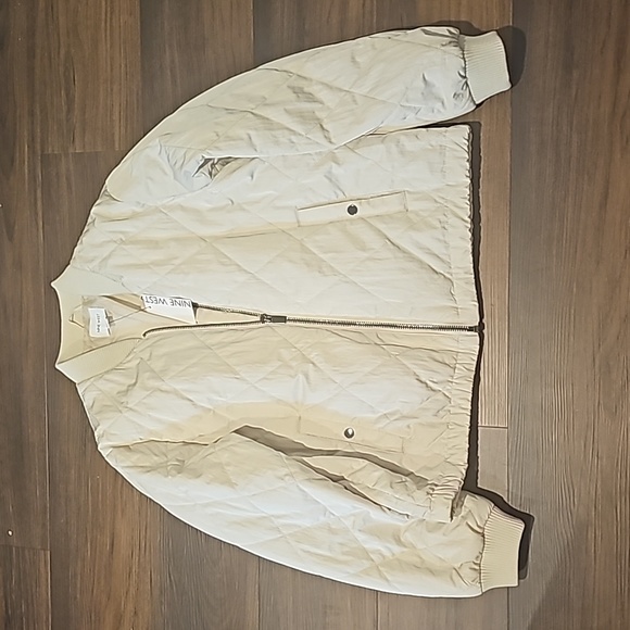 Nine West Quilted Bomber Jacket, Sand Dune, Size L - Picture 3 of 8